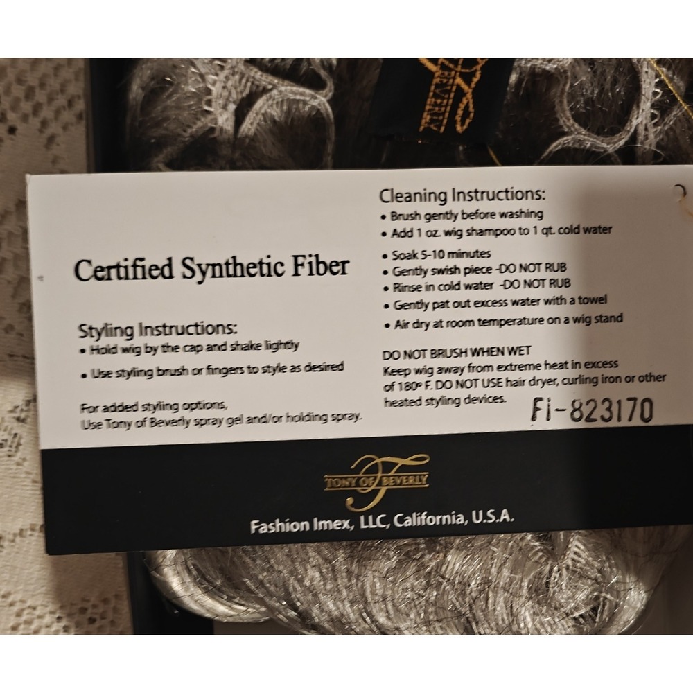 Tony Of Beverly Cascade Color Number 59 Synthetic Hairpiece New Inbox - Picture 6 of 8